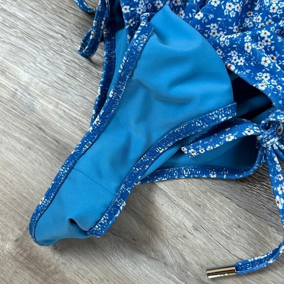 Tularosa Dilara One Piece Swimsuit Blue Floral Cutout XS Revolve Coquette - Picture 8 of 10